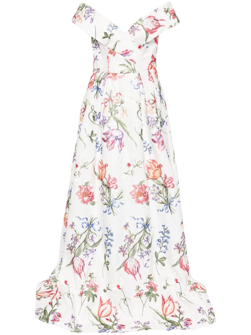 Marchesa Notte Alex floral-embroidered gown - White von Marchesa Notte