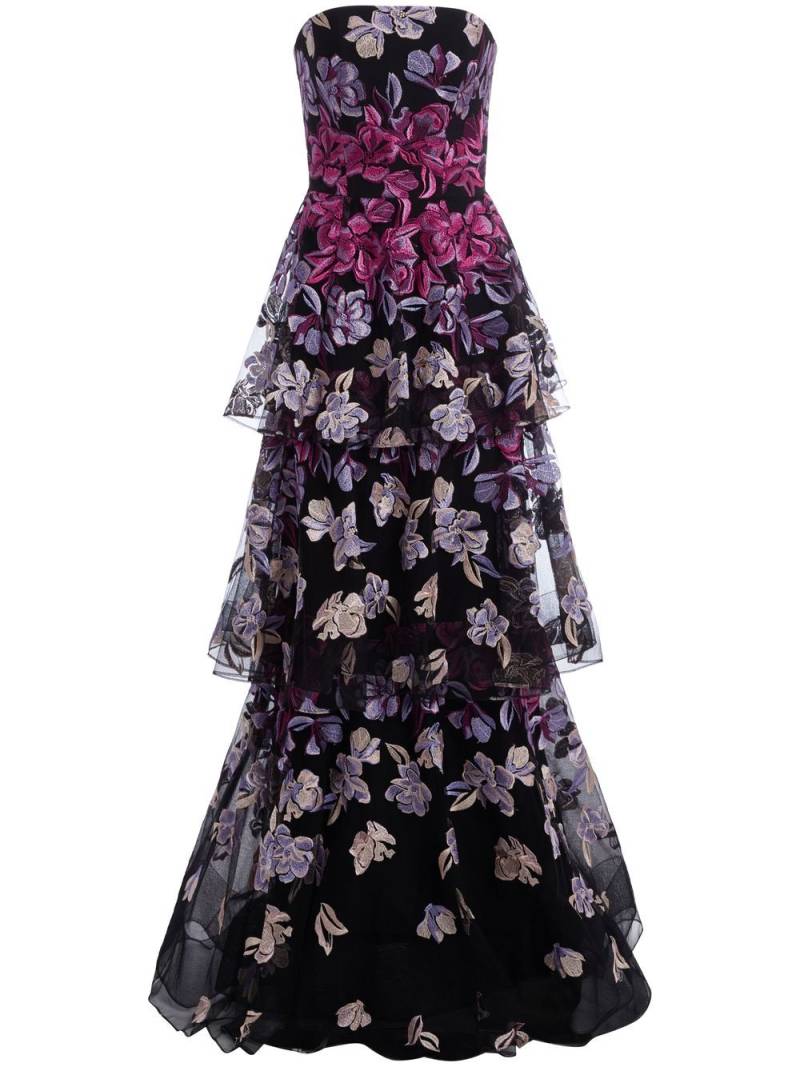 Marchesa Notte Falling Flowers evening gown - Black von Marchesa Notte