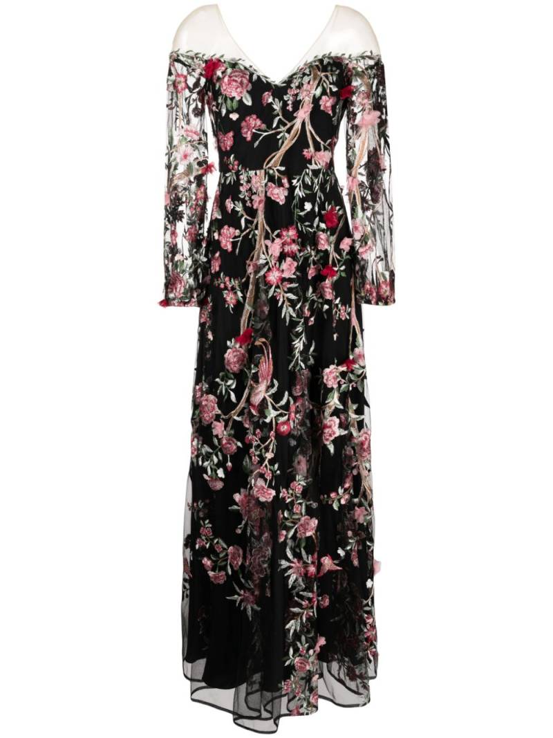 Marchesa Notte Garden of Eden embroidered gown - Black von Marchesa Notte