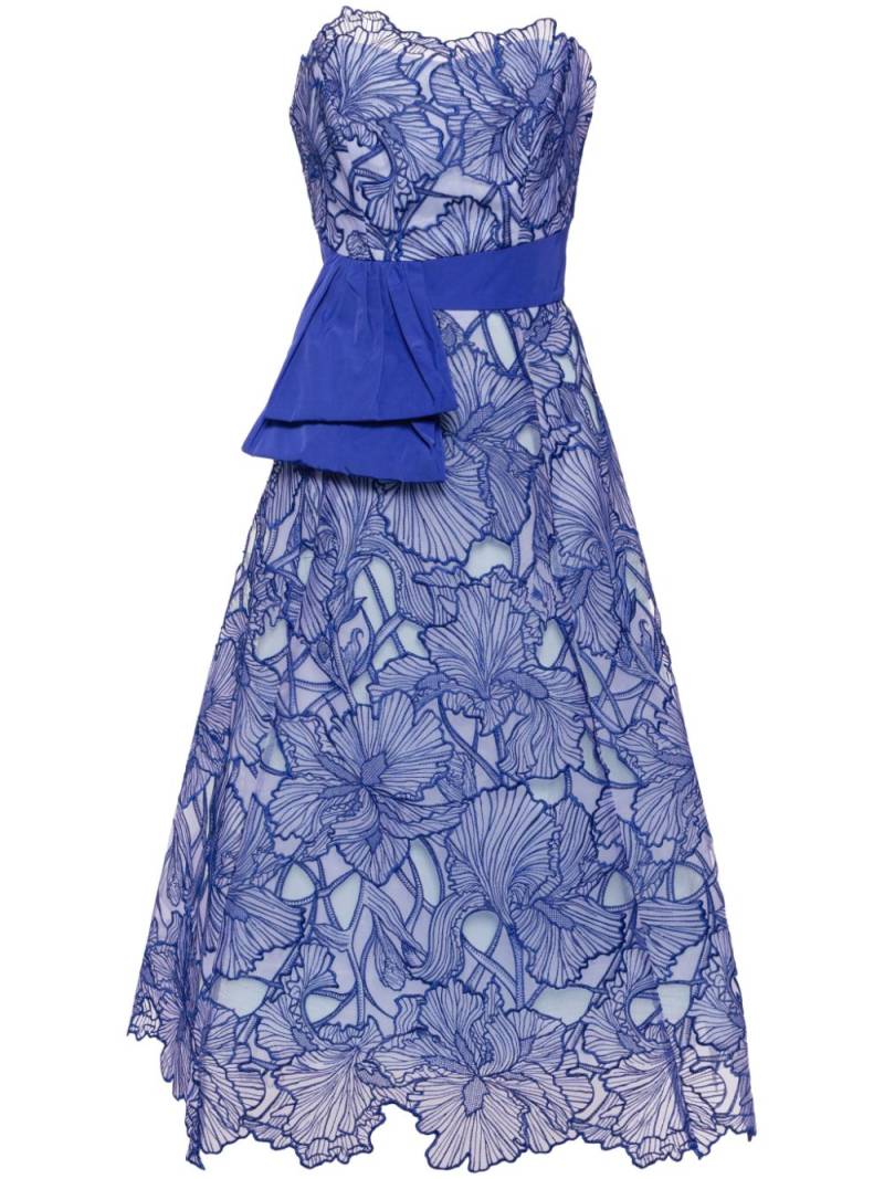 Marchesa Notte Iris midi dress - Blue von Marchesa Notte