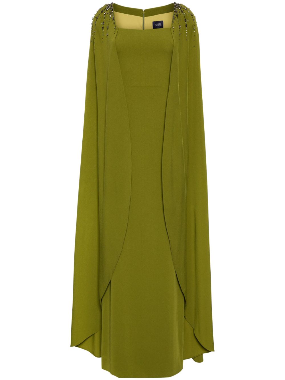 Marchesa Notte crystal-embellished cape gown - Green von Marchesa Notte