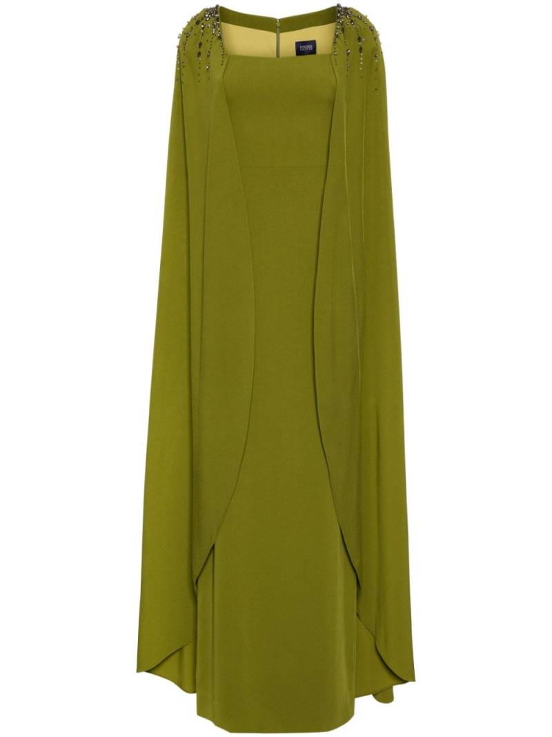 Marchesa Notte crystal-embellished cape gown - Green von Marchesa Notte