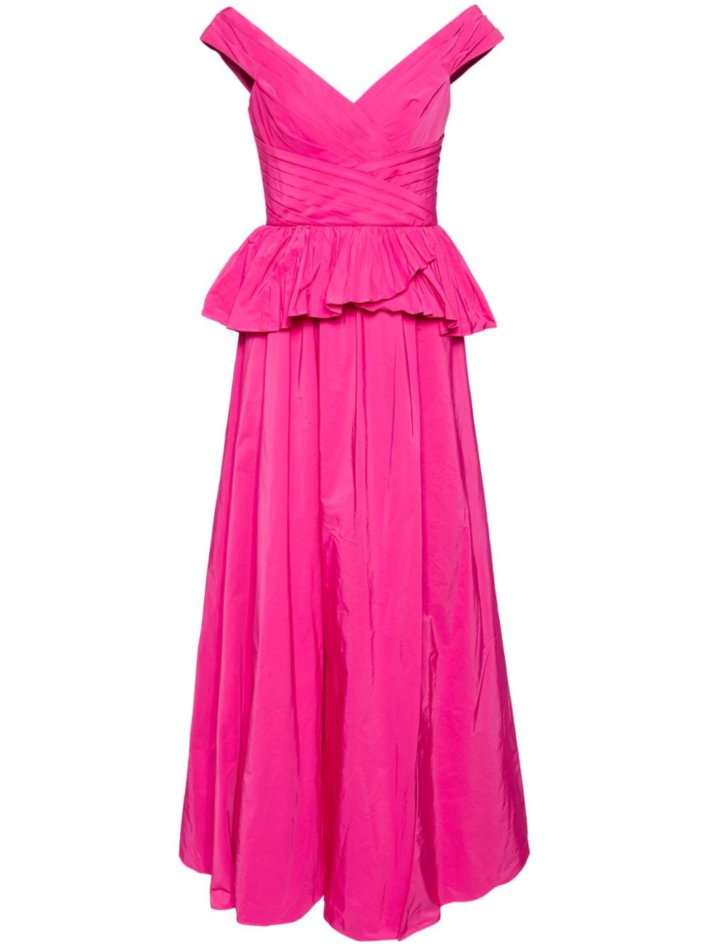 Marchesa Notte draped-detail taffeta gown - Pink von Marchesa Notte