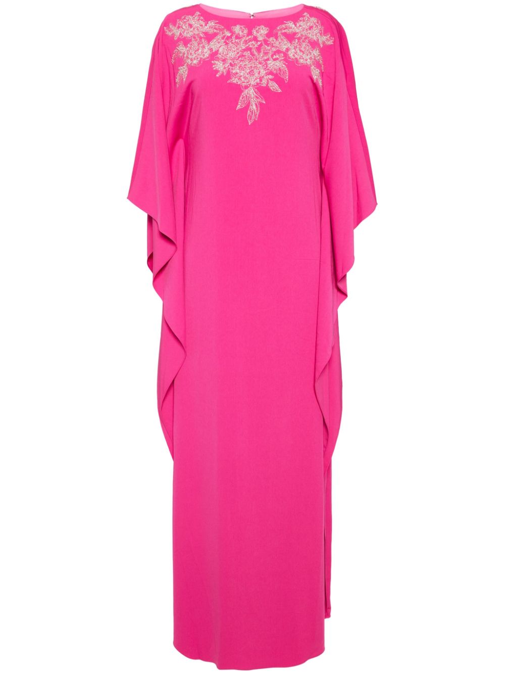 Marchesa Notte floral-embroidered crepe kaftan dress - Pink von Marchesa Notte