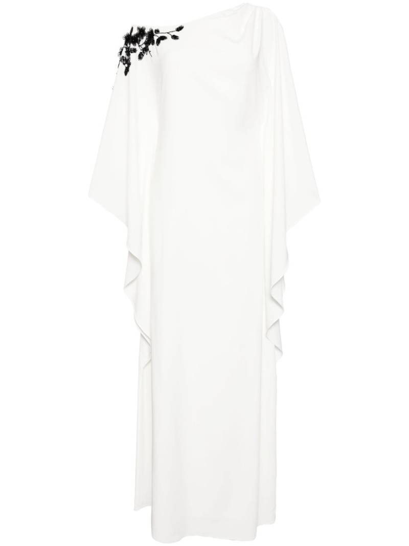 Marchesa Notte floral-embroidered draped dress - White von Marchesa Notte