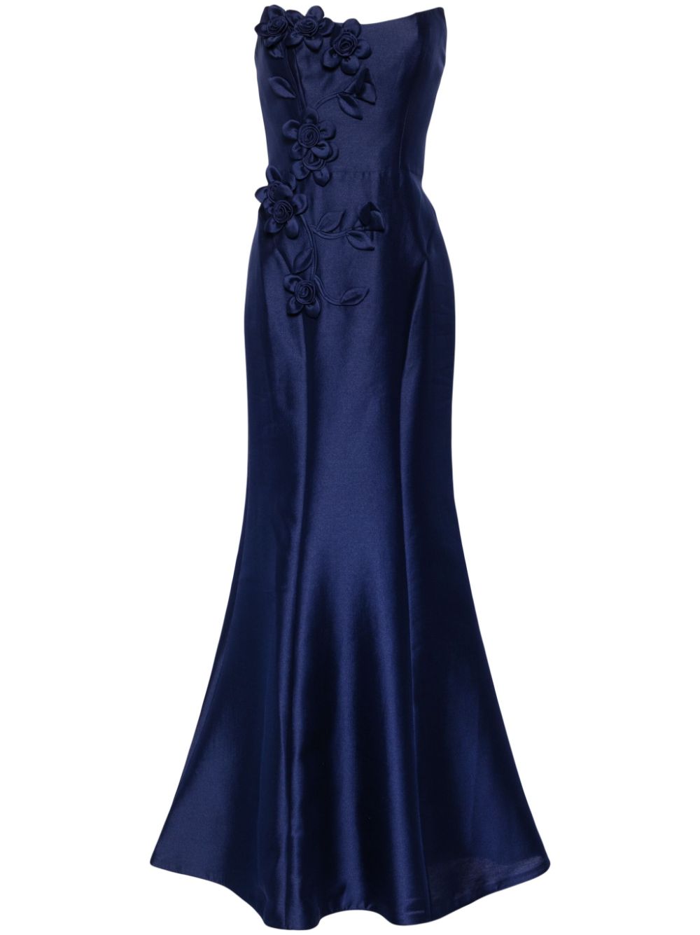 Marchesa Notte floral mikado maxi dress - Blue von Marchesa Notte