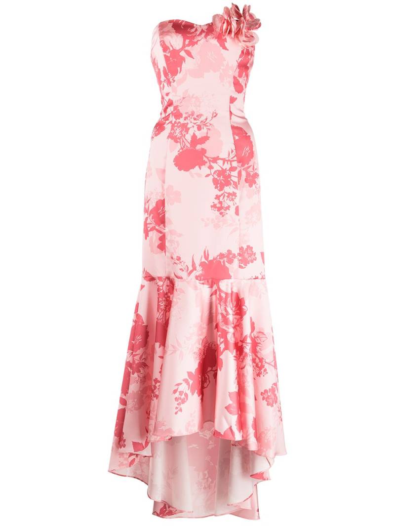 Marchesa Notte floral-print fishtail dress - Pink von Marchesa Notte