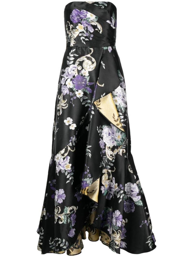 Marchesa Notte floral-print strapless gown - Black von Marchesa Notte