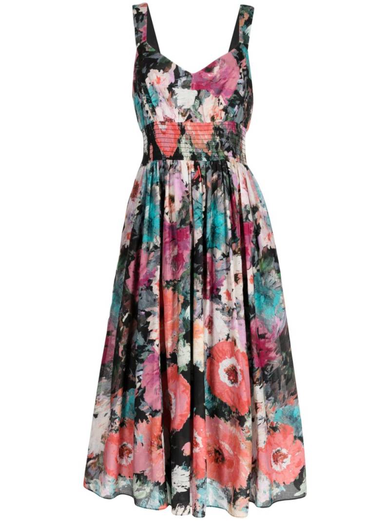 Marchesa Rosa Betony floral-print midi dress - Black von Marchesa Rosa