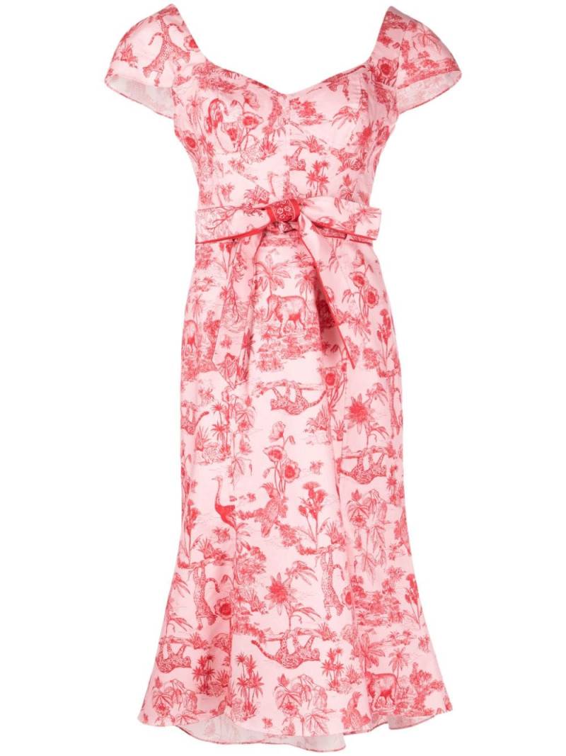 Marchesa Rosa Daylily graphic-print midi dress - Pink von Marchesa Rosa