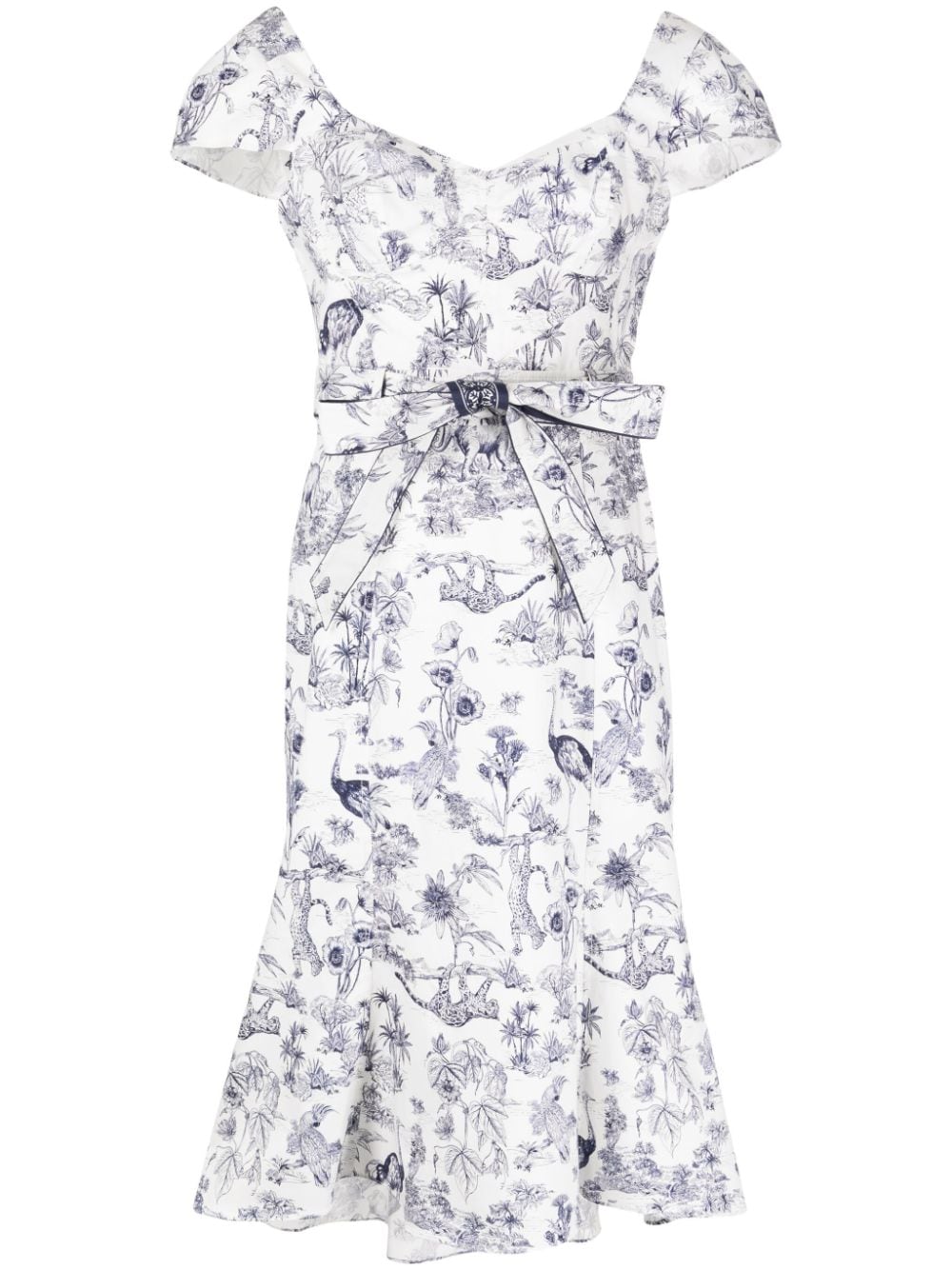 Marchesa Rosa Daylily graphic-print midi dress - White von Marchesa Rosa