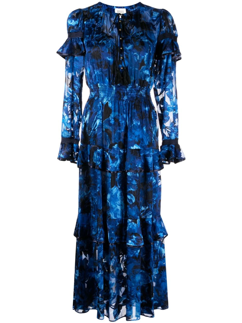 Marchesa Rosa Diantha floral-print midi dress - Blue von Marchesa Rosa