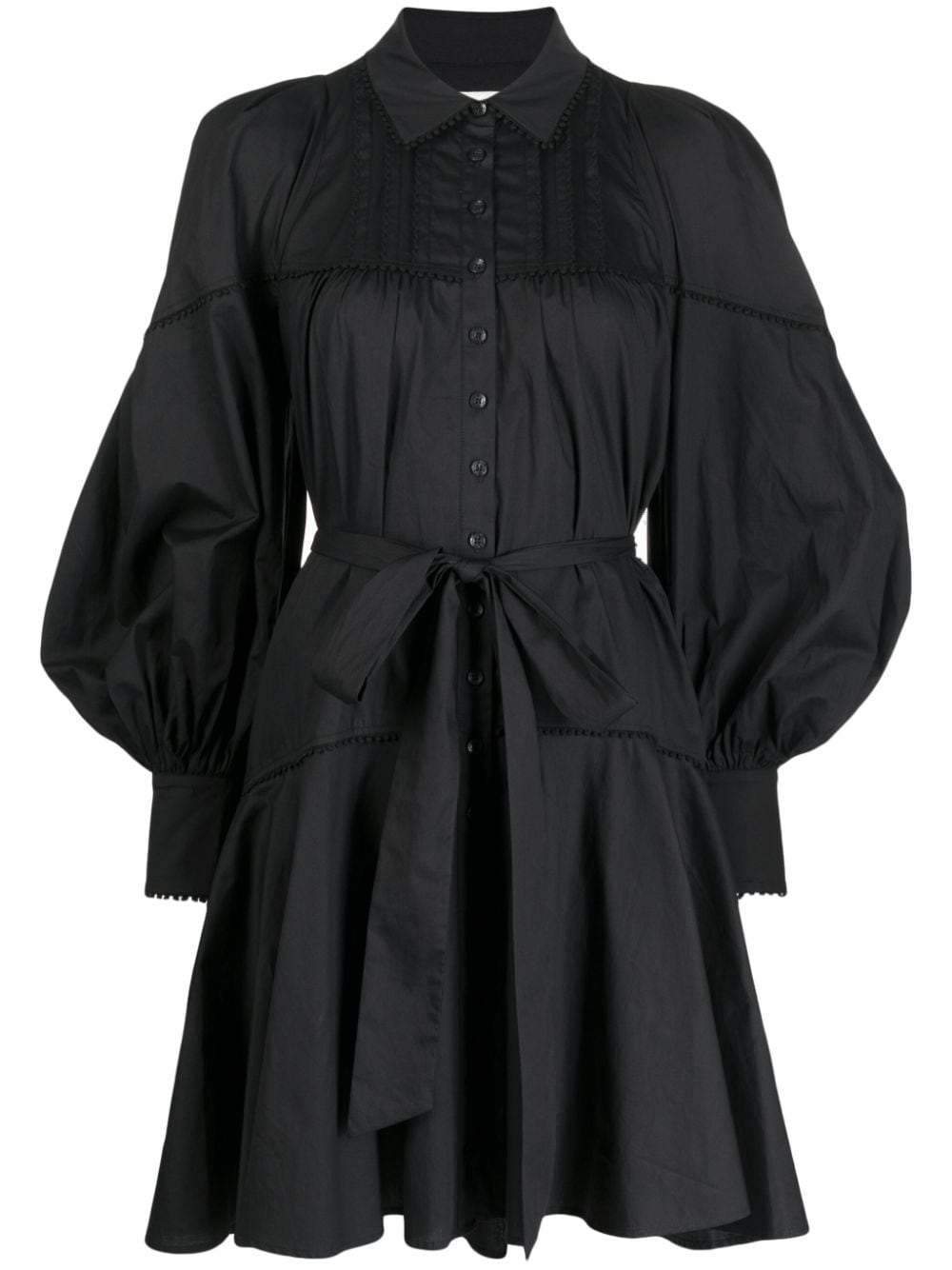 Marchesa Rosa Disa cotton belted-waist minidress - Black von Marchesa Rosa