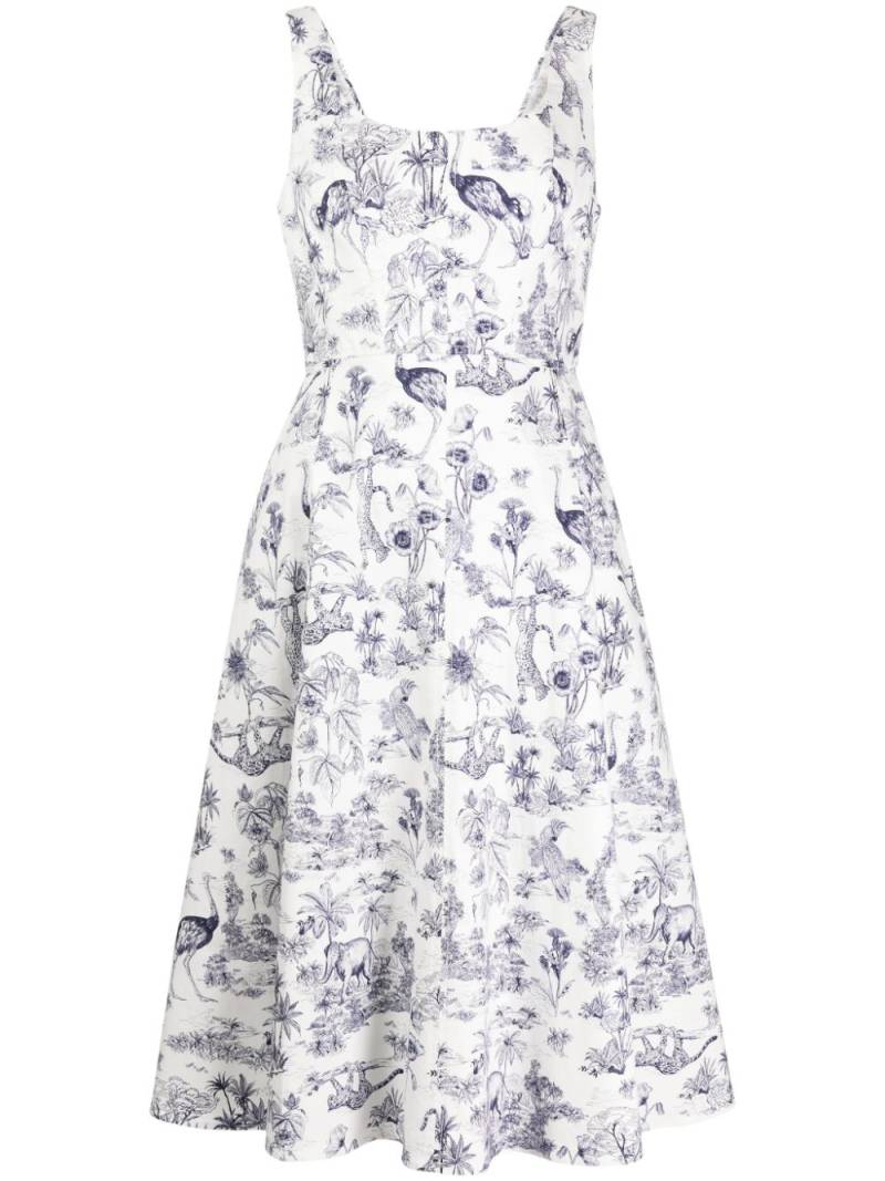 Marchesa Rosa Elowen graphic-print A-line dress - Blue von Marchesa Rosa