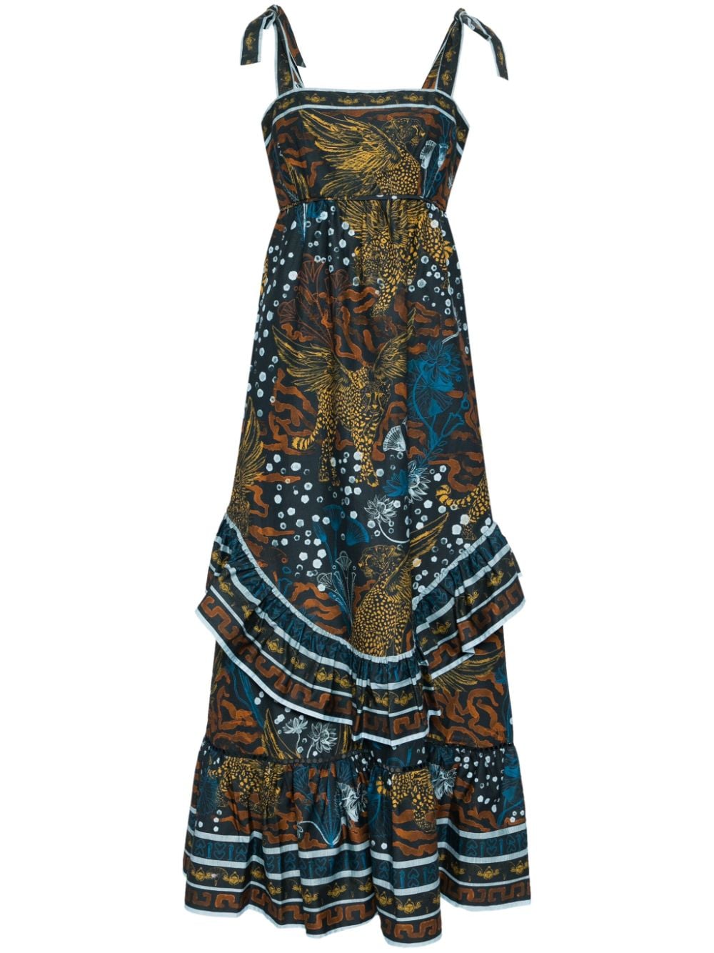 Marchesa Rosa Flying Cheetah maxi dress - Blue von Marchesa Rosa