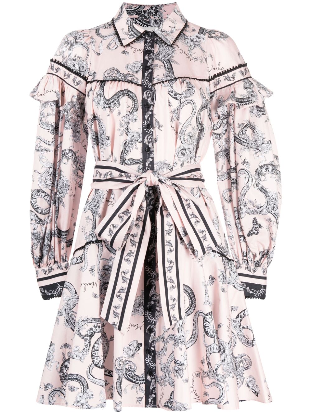 Marchesa Rosa Laurel floral-print shirt dress - Pink von Marchesa Rosa