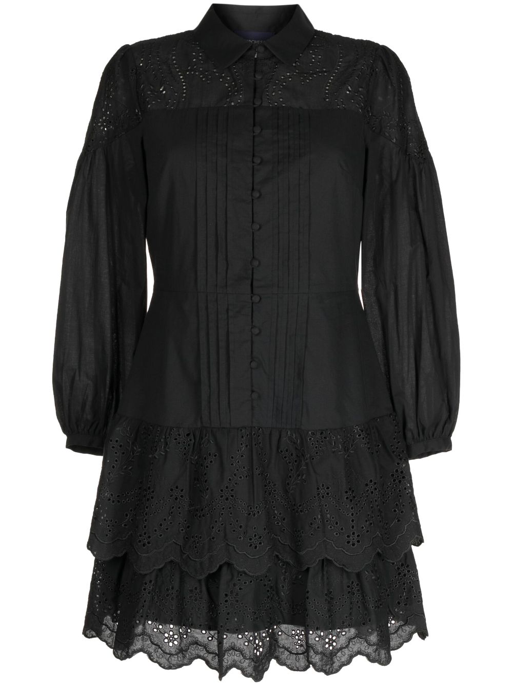 Marchesa Rosa Marigold broderie-anglaise mini shirtdress - Black von Marchesa Rosa