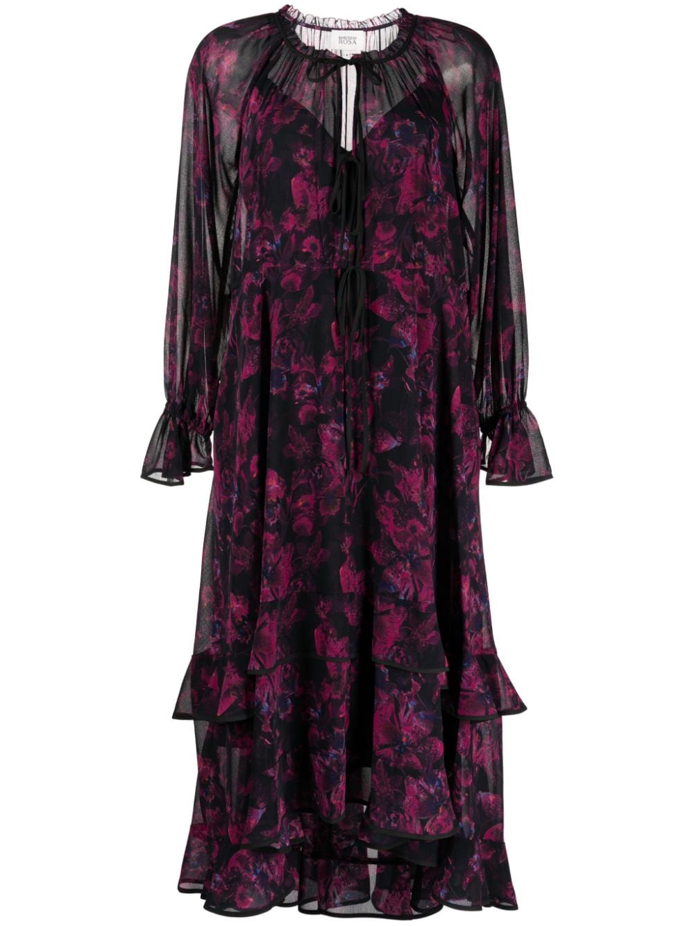 Marchesa Rosa Pom floral-print maxi dress - Black von Marchesa Rosa