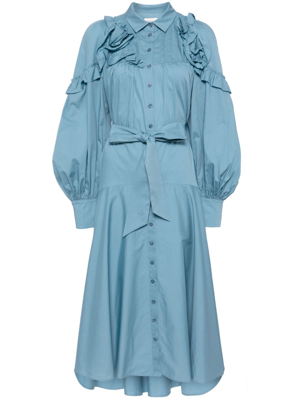 Marchesa Rosa Rosette ruffled dress - Blue von Marchesa Rosa