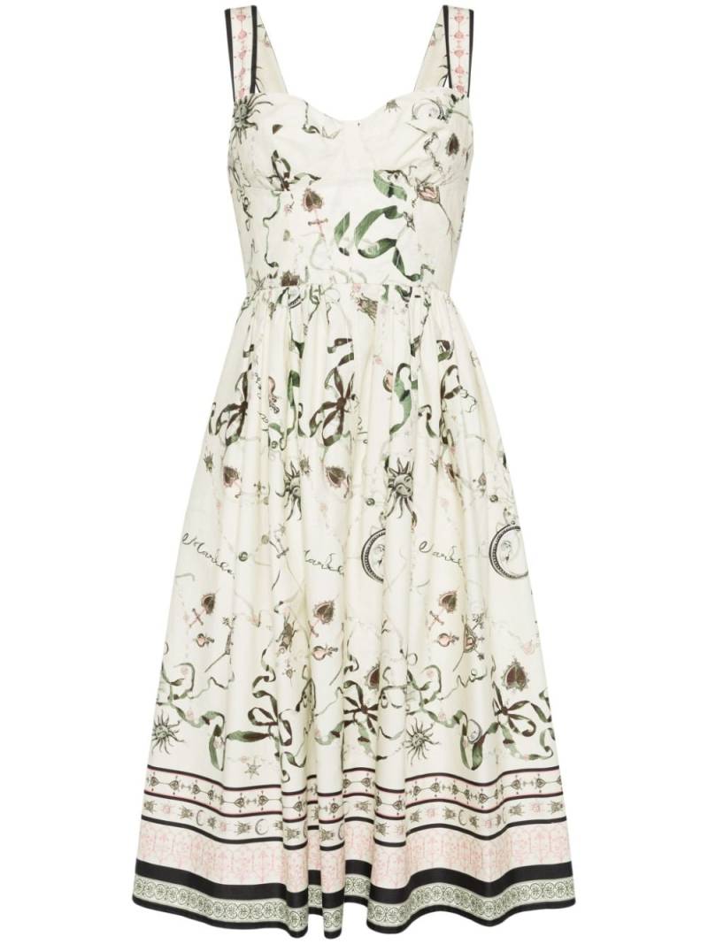 Marchesa Rosa graphic-print cotton dress - Neutrals von Marchesa Rosa