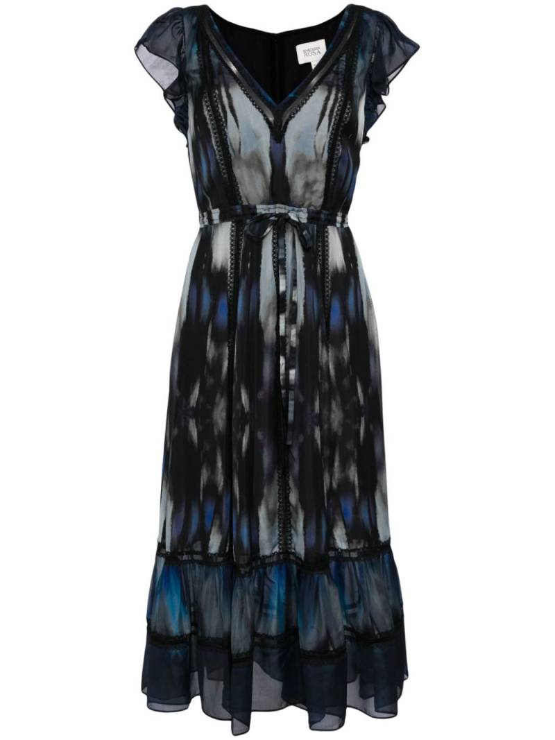 Marchesa Rosa printed ruffle-sleeved dress - Black von Marchesa Rosa