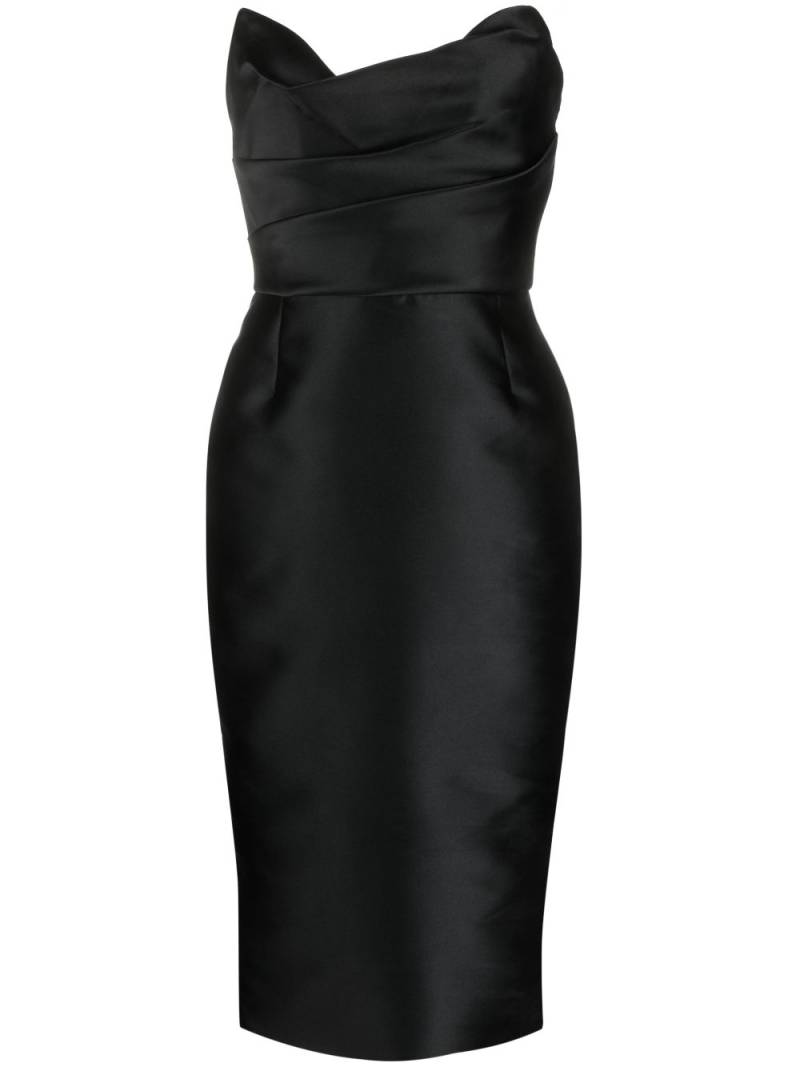 Marchesa strapless satin midi dress - Black von Marchesa