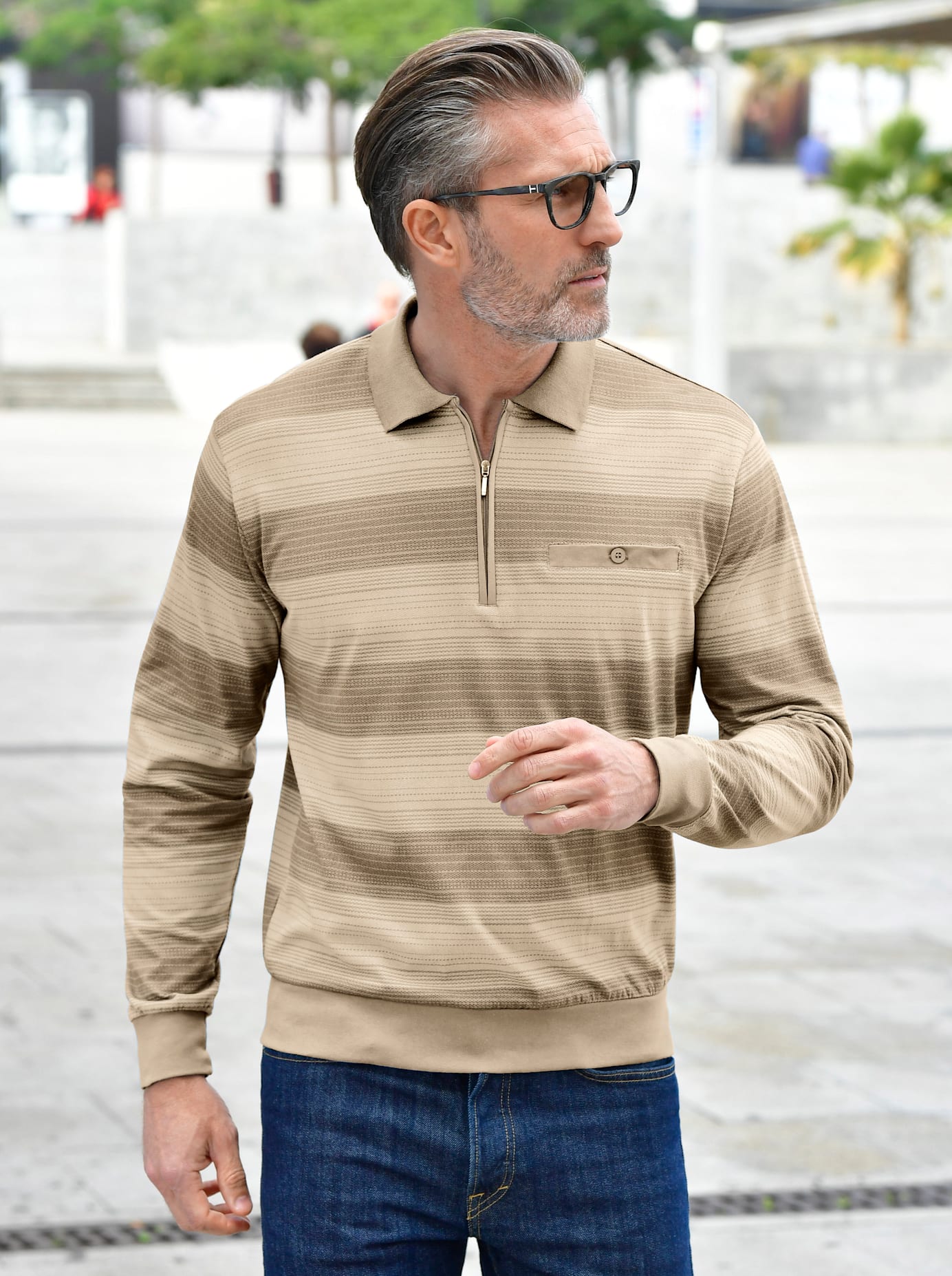 Marco Donati Poloshirt »Langarm-Shirt« von Marco Donati