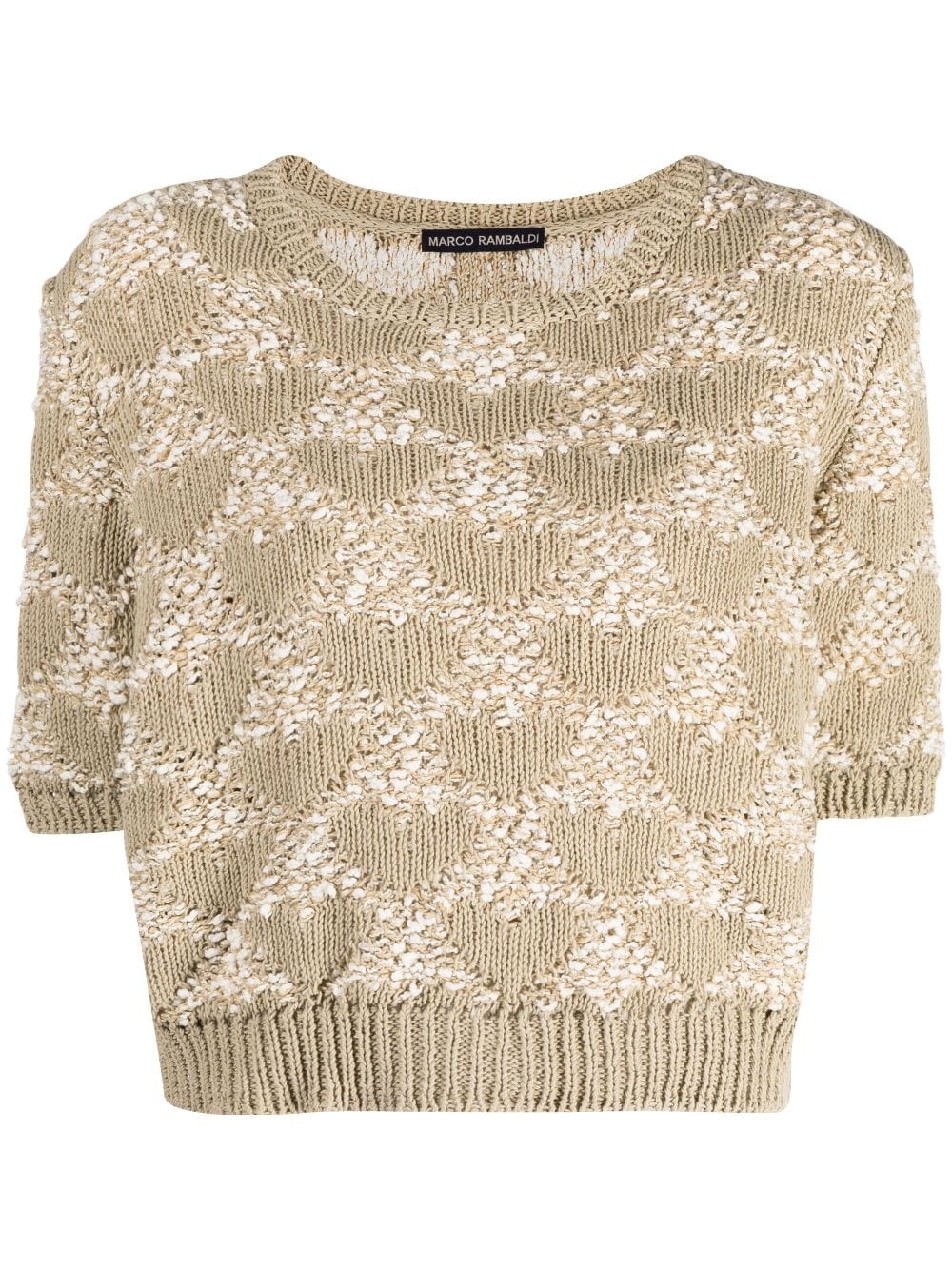 Marco Rambaldi heart-motif knitted T-shirt - Neutrals von Marco Rambaldi