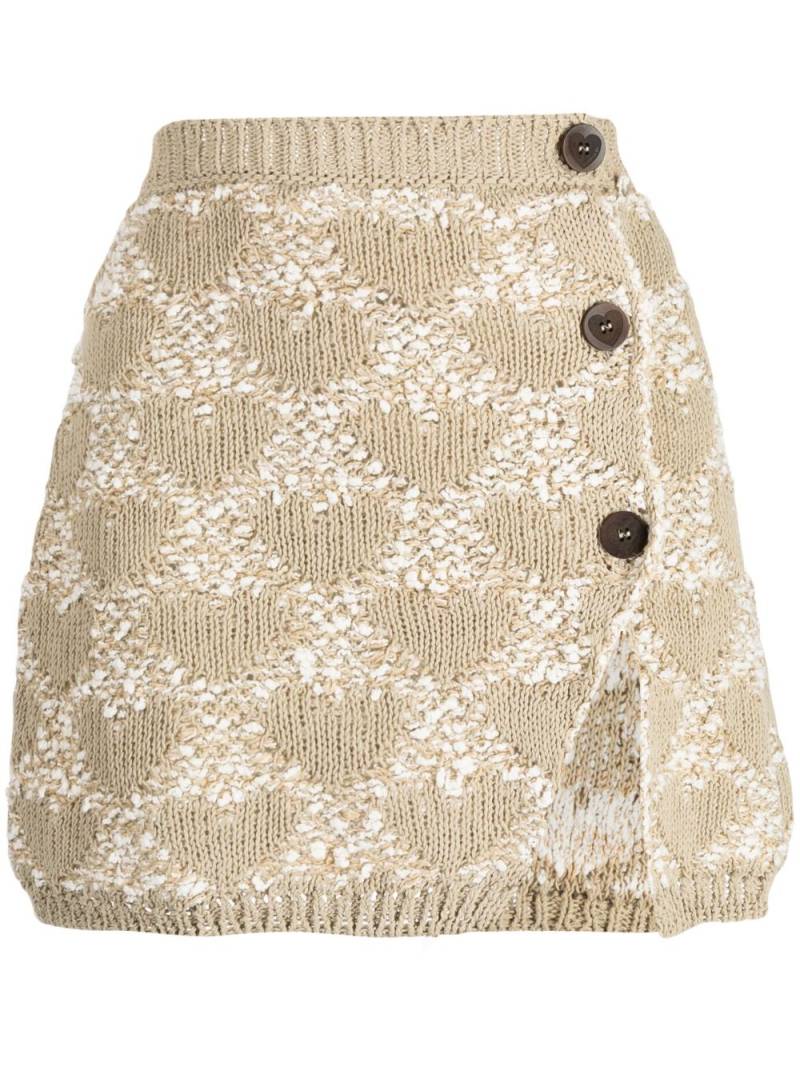 Marco Rambaldi heart-motif knitted skirt - Neutrals von Marco Rambaldi