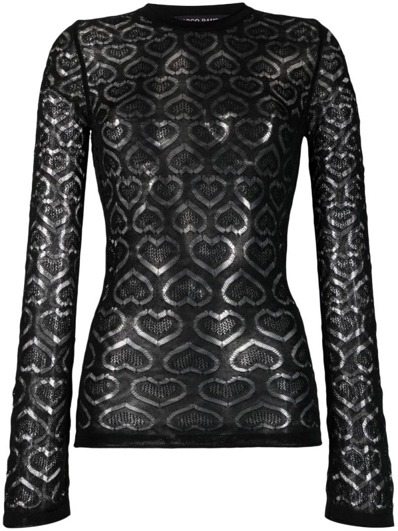 Marco Rambaldi long-sleeve open-knit top - Black von Marco Rambaldi