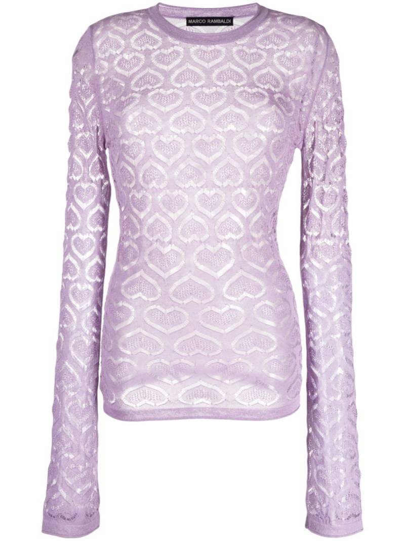 Marco Rambaldi long-sleeve open-knit top - Purple von Marco Rambaldi