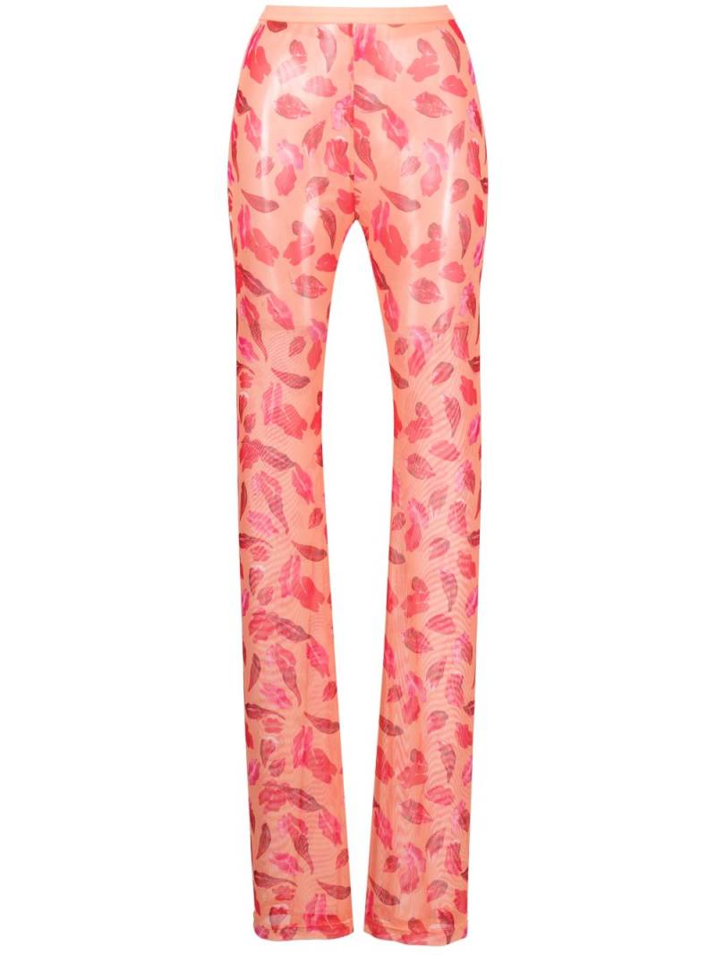 Marco Rambaldi mouth-print slim-cut trousers - Orange von Marco Rambaldi