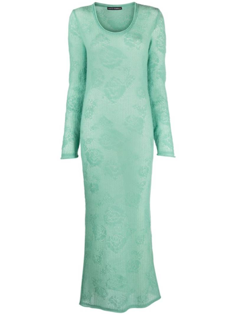 Marco Rambaldi rose-appliqué knitted maxi dress - Green von Marco Rambaldi