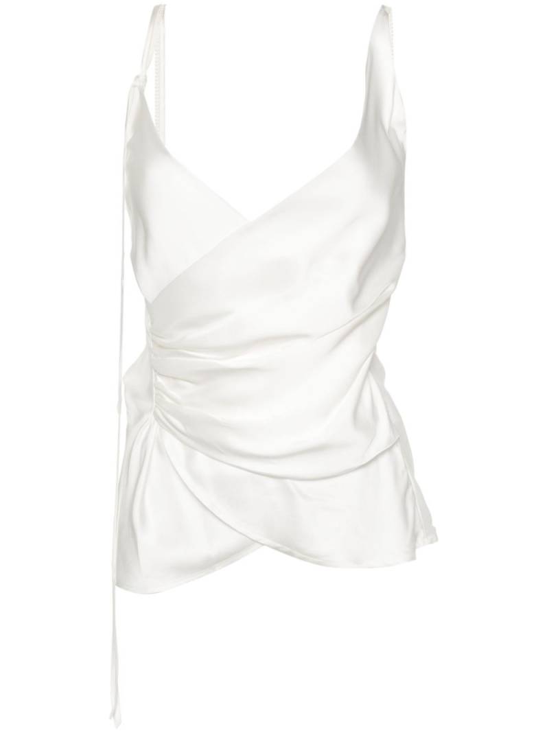 Marco Rambaldi satin wrap blouse - White von Marco Rambaldi