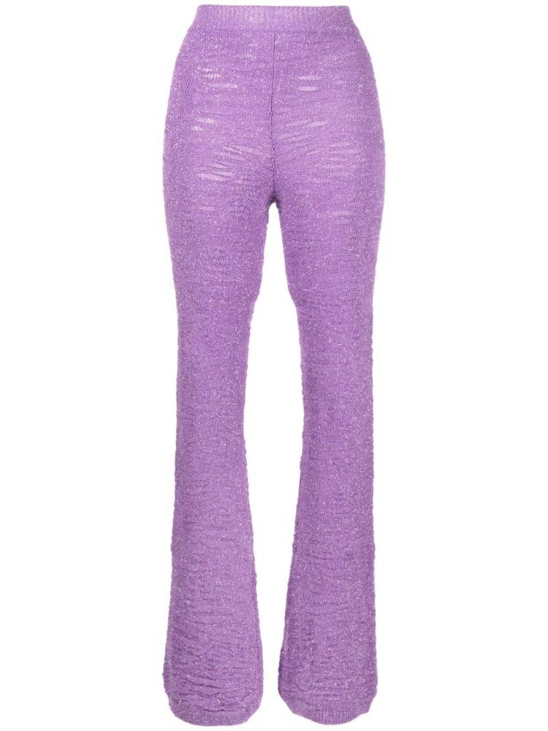 Marco Rambaldi tinsel-detail knit trousers - Purple von Marco Rambaldi