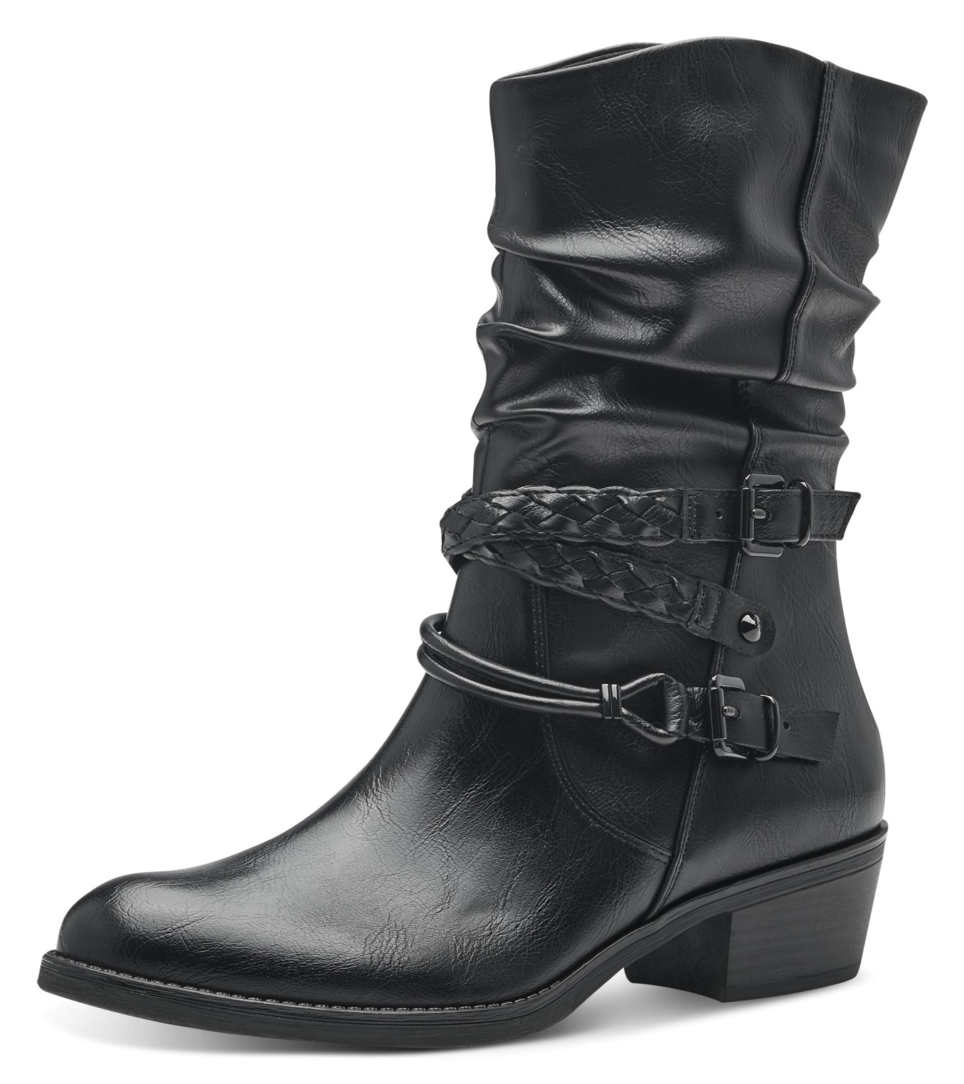 MARCO TOZZI Cowboy Stiefelette, Blockabsatz, Kurzstiefel, Westernstiefelette mit Flecht-Zierriemchen MARCO TOZZI Cowboy Stiefelette, Blockabsatz, Kurzstiefel, Westernstiefelette mit Flecht-Zierriemchen von Marco Tozzi