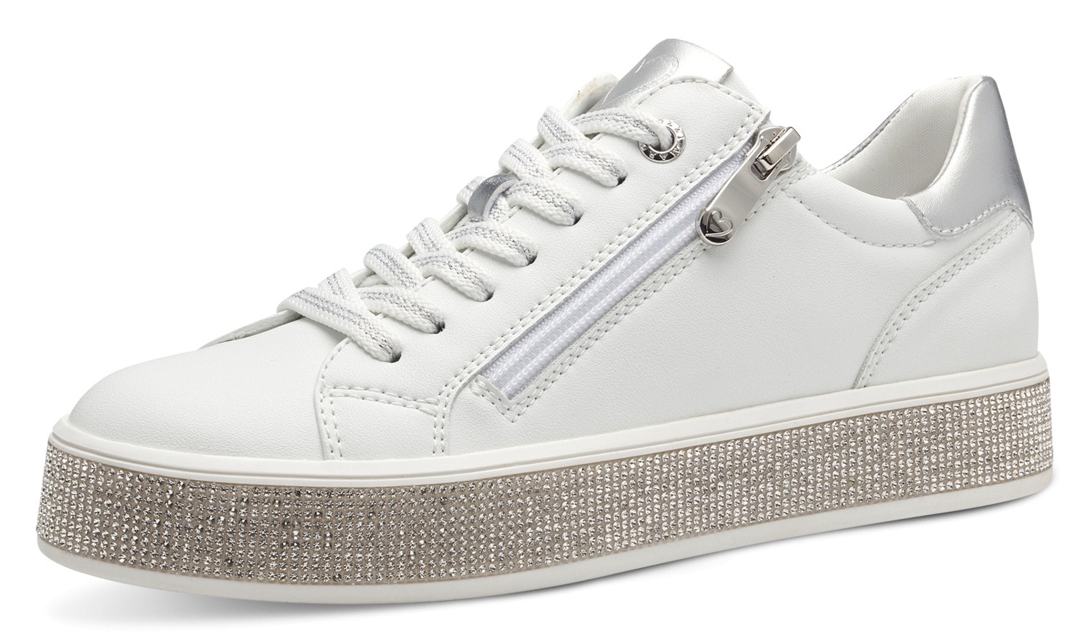 MARCO TOZZI Plateausneaker, mit Glitzersteinchen am Plateau, Freizeitschuh, Halbschuh, Schnürschuh von Marco Tozzi