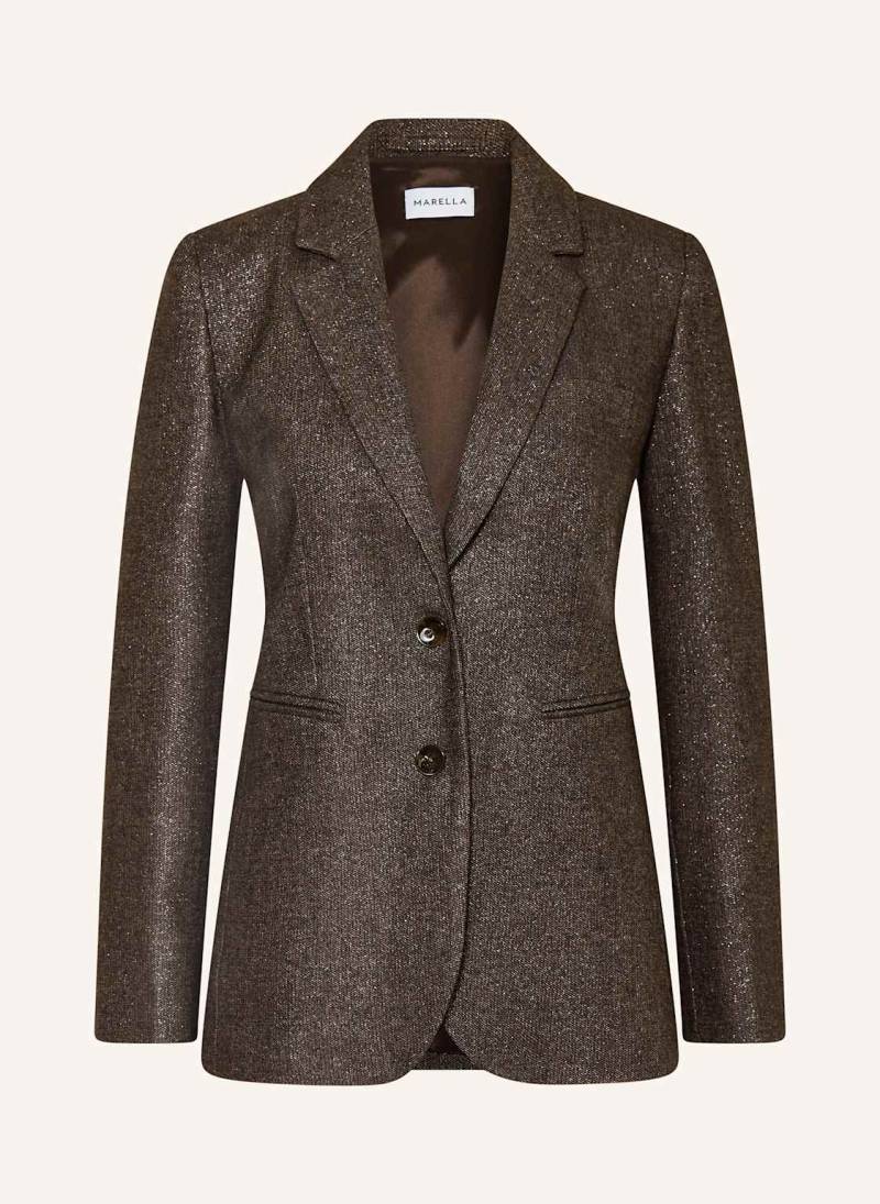 Marella Blazer Mit Glitzergarn braun von Marella