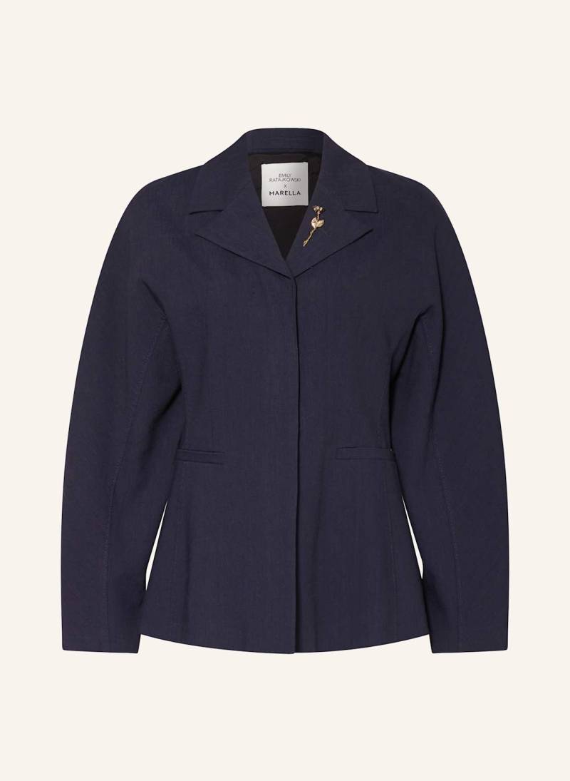 Marella Blazer Mit Leinen blau von Marella