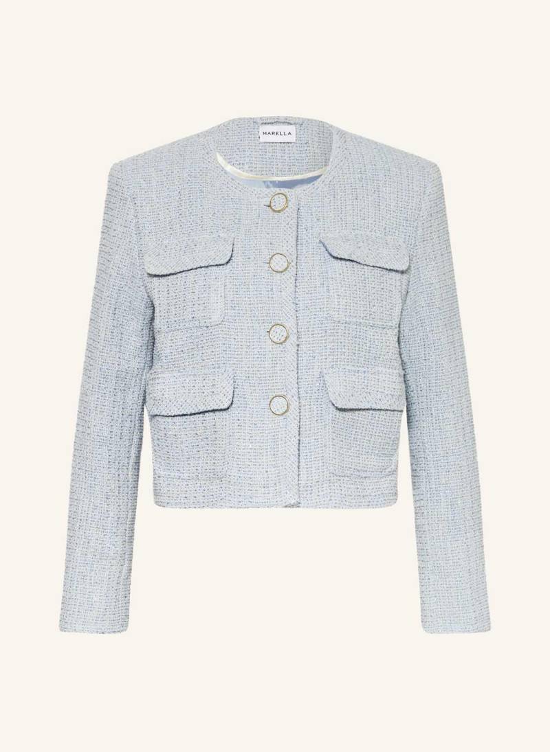 Marella Bouclé-Jacke Mit Pailletten blau von Marella