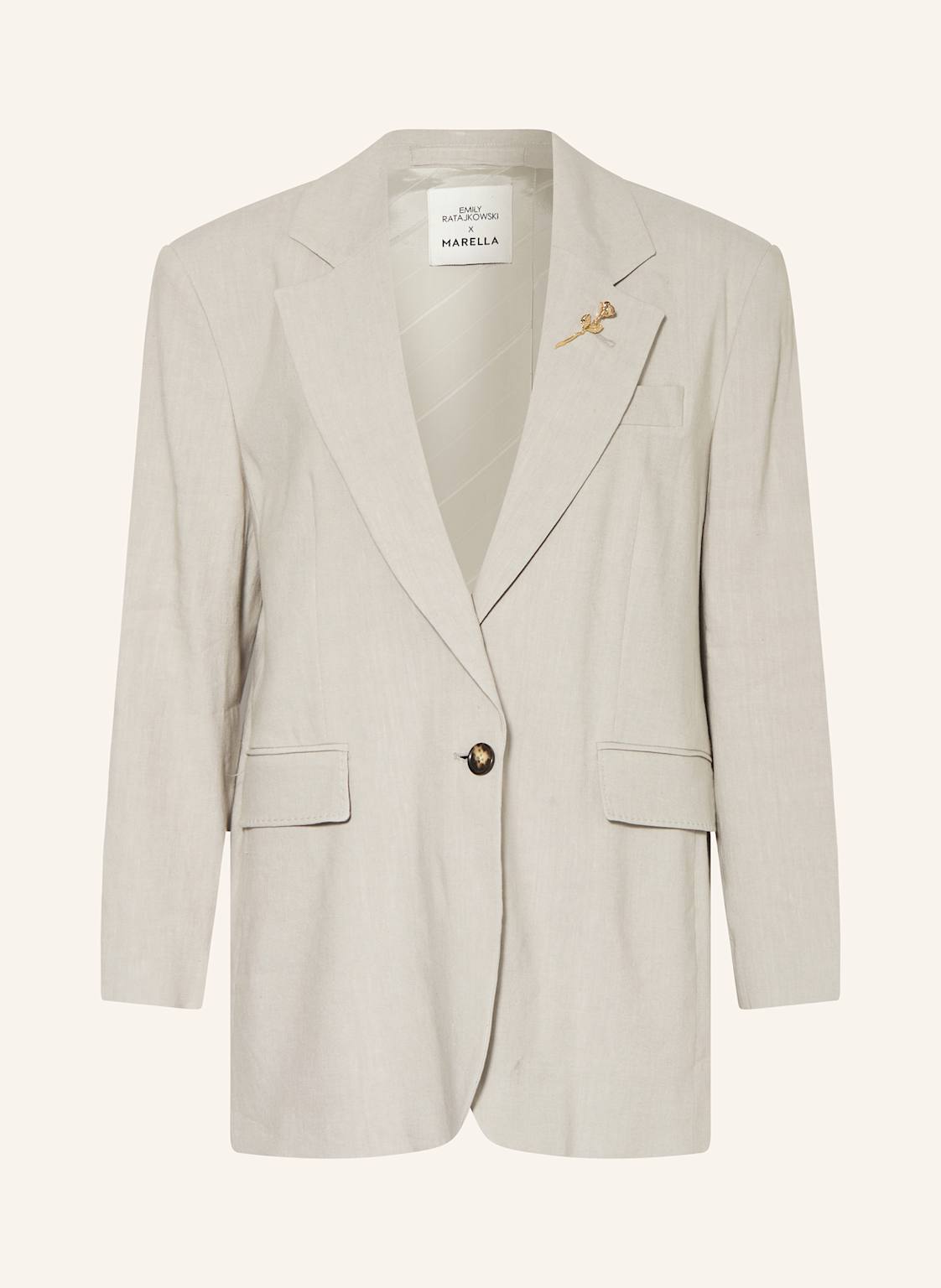 Marella Longblazer Mit Leinen beige von Marella