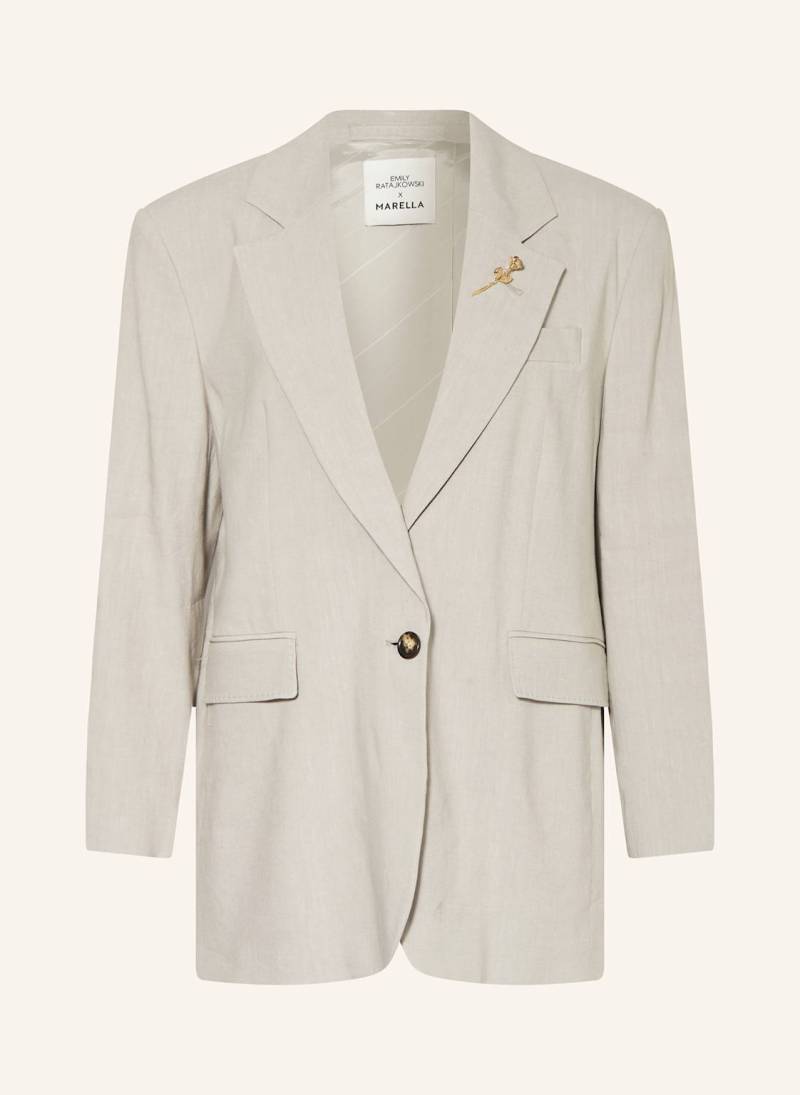 Marella Longblazer Mit Leinen weiss von Marella