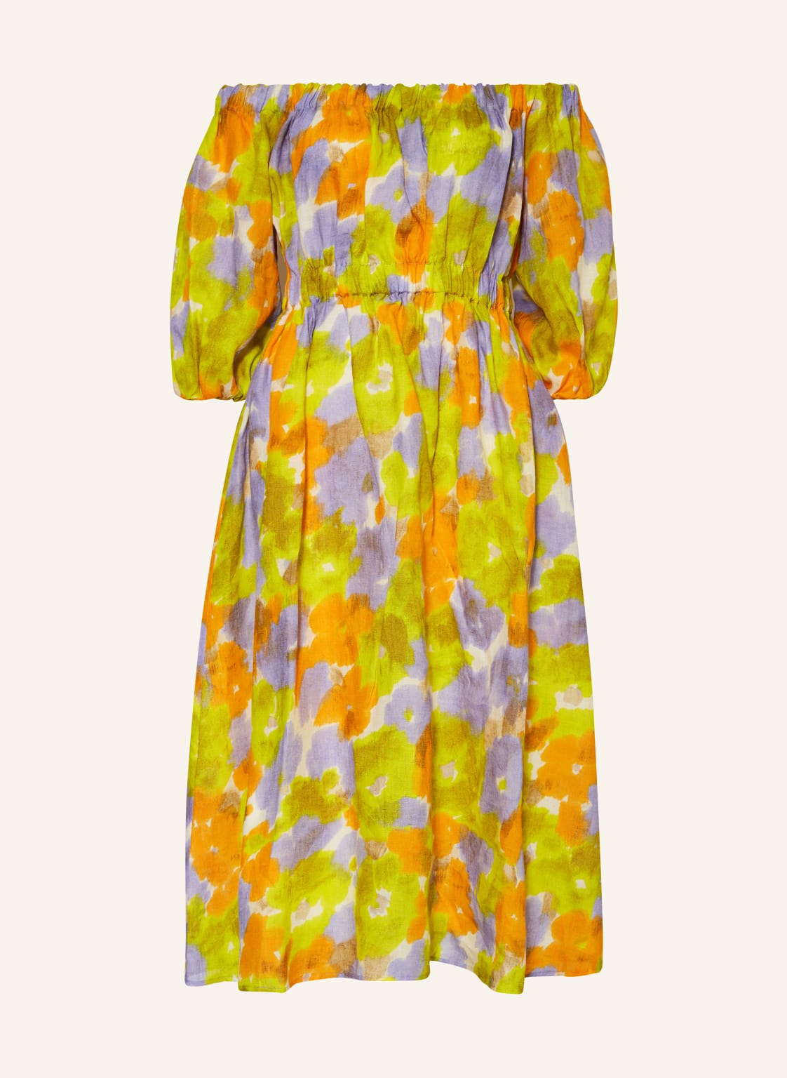 Marella Off-Shoulder-Kleid Samara Aus Leinen gelb von Marella