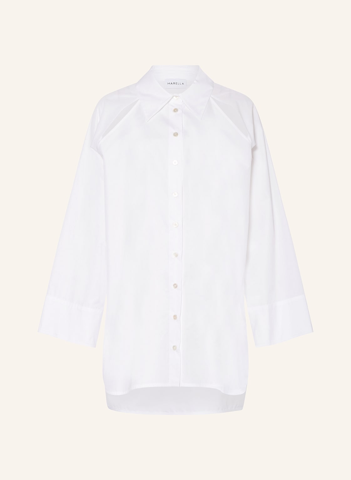 Marella Oversized-Hemdbluse Mit Cut-Outs weiss Marella Oversized-Hemdbluse Mit Cut-Outs weiss von Marella