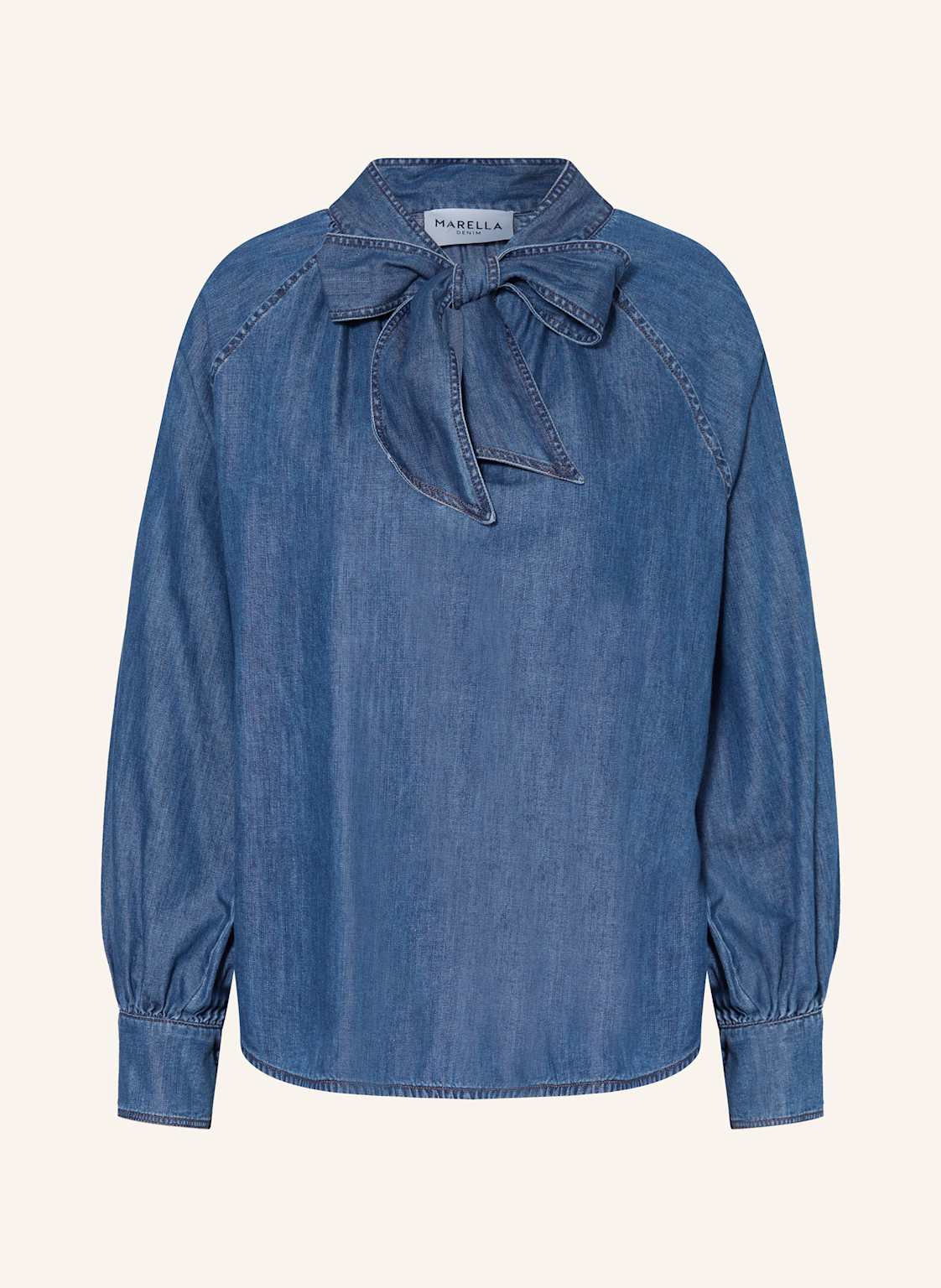 Marella Schluppenbluse In Jeansoptik blau Marella Schluppenbluse In Jeansoptik blau von Marella