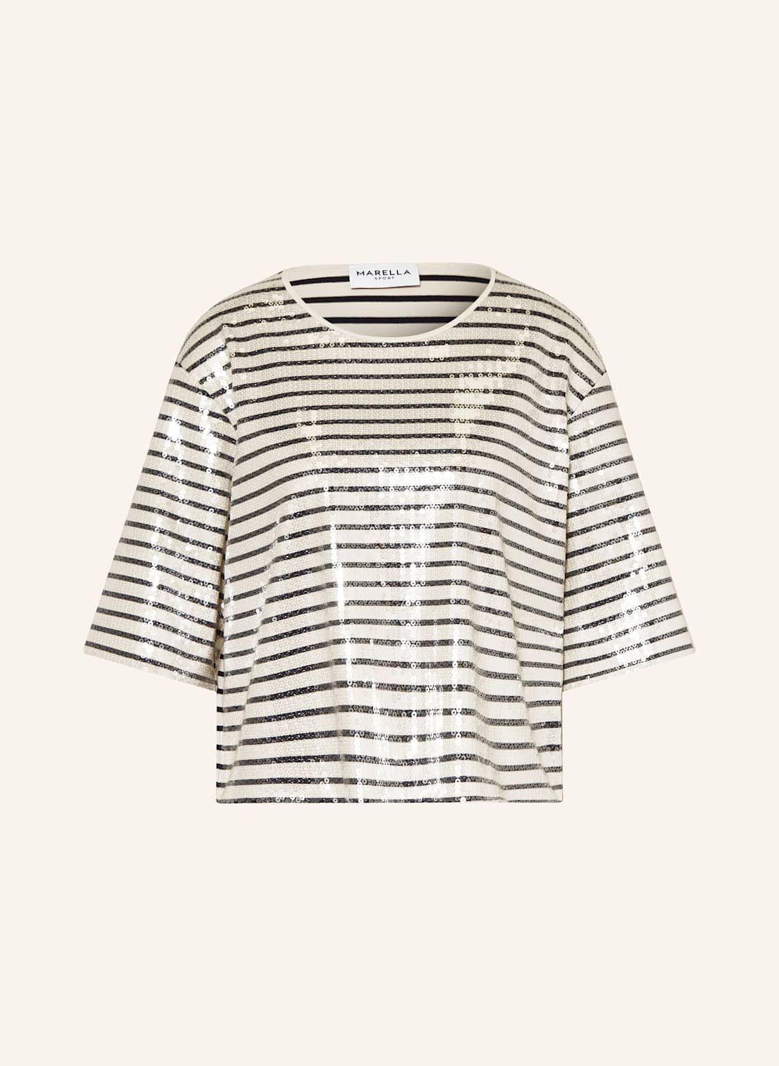 Marella T-Shirt Mit 3/4-Arm Und Pailletten blau Marella T-Shirt Mit 3/4-Arm Und Pailletten blau von Marella