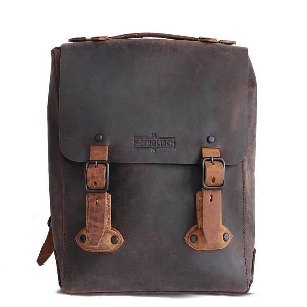 Leder-rucksack Lamar 1 Brown Herren Staub von Margelisch