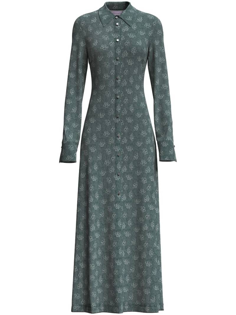 Margherita MACCAPANI Andre monogram-jacquard maxi shirtdress - Green von Margherita MACCAPANI