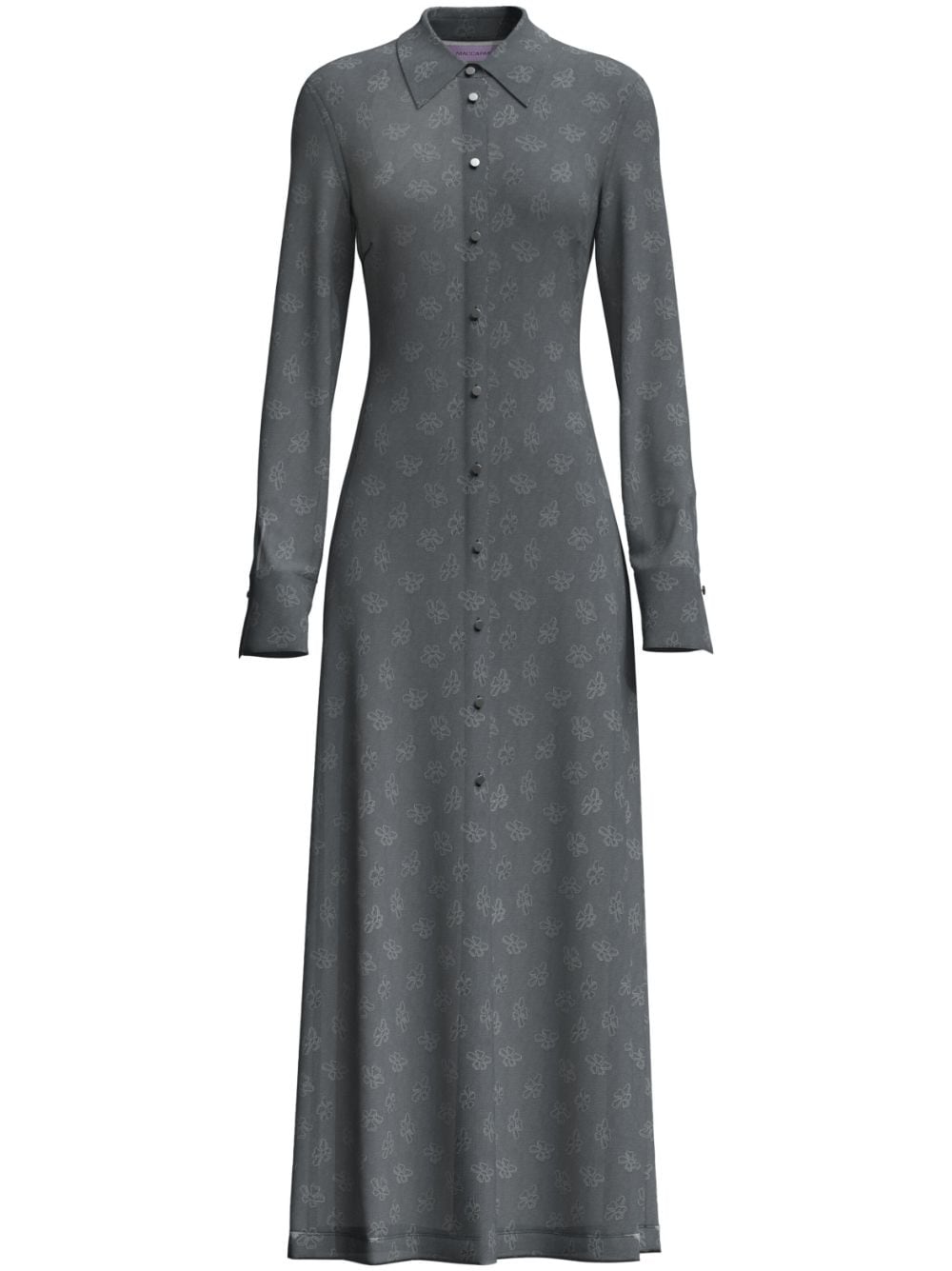 Margherita MACCAPANI Andre monogram-jacquard maxi shirtdress - Purple von Margherita MACCAPANI