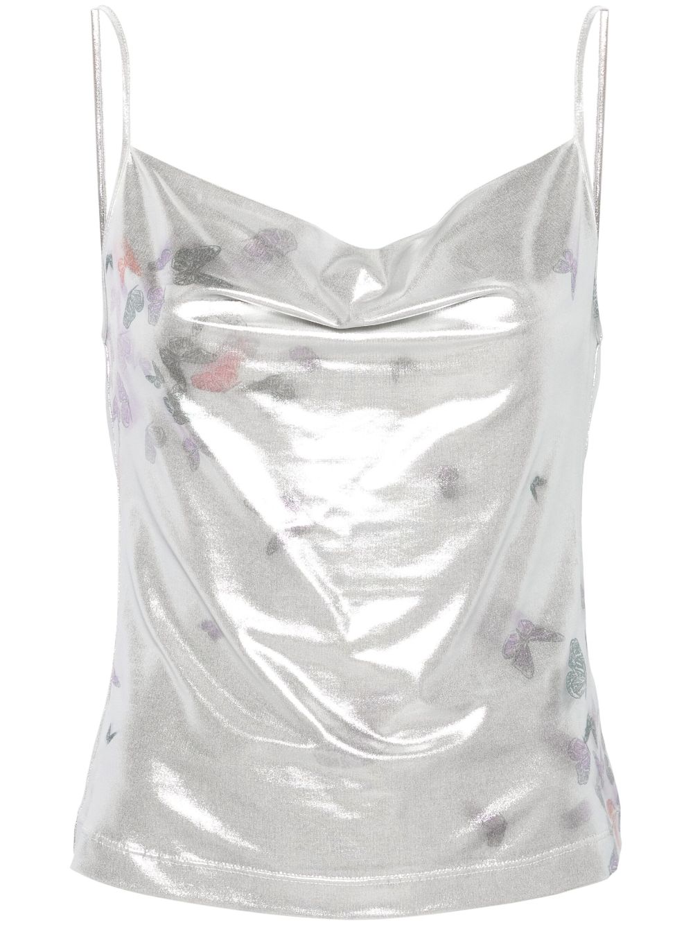 Margherita MACCAPANI Ita laminated tank top - Silver von Margherita MACCAPANI